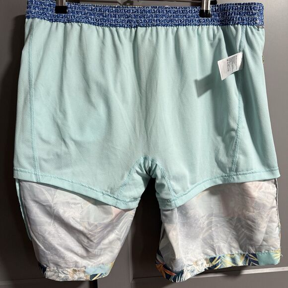 Tommy Bahama Baja Patchwork Paradise Swim Shorts Elastic Waist Pockets Mesh XL - Picture 8 of 11